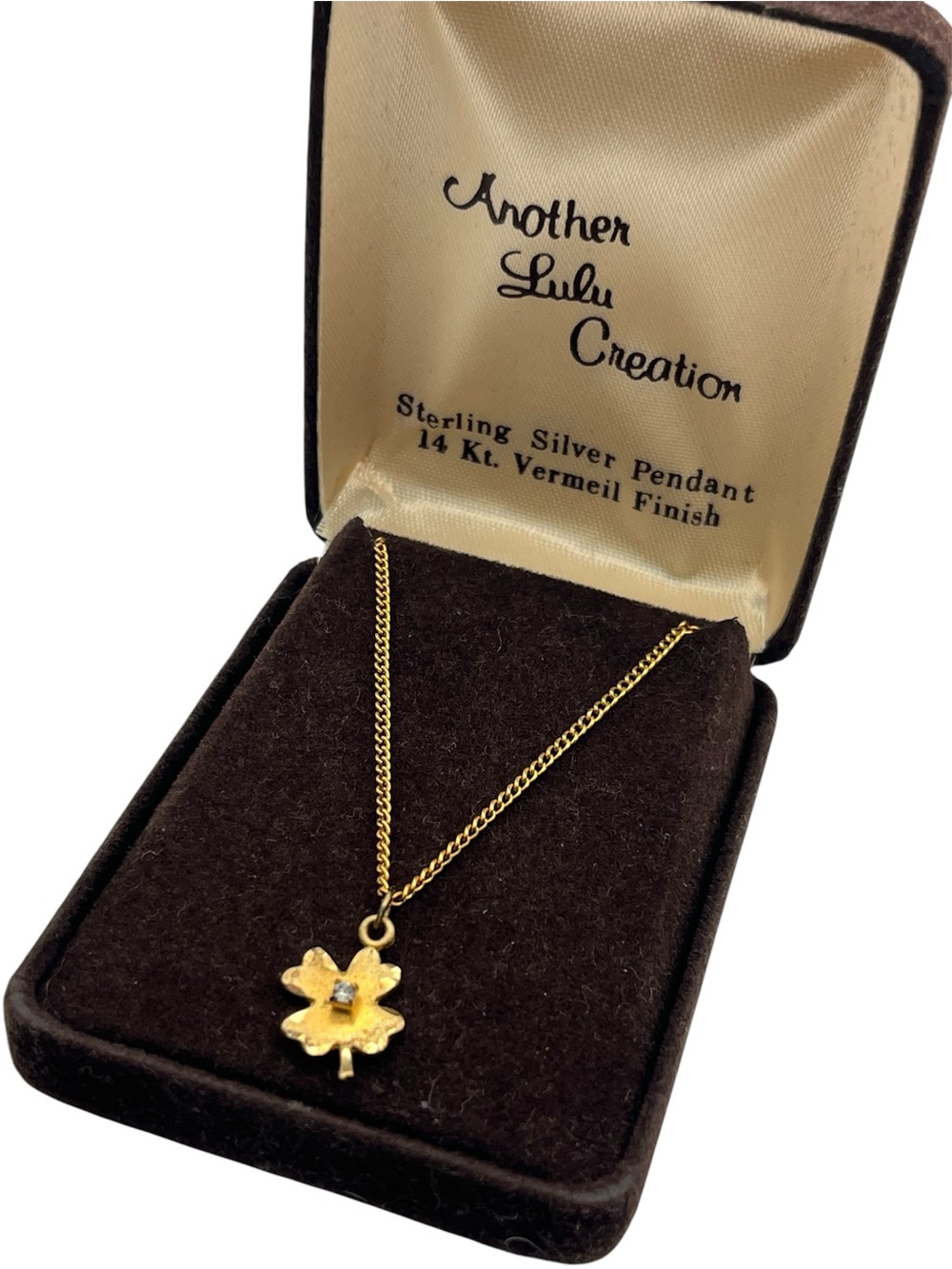 Clover "Another Lulu Creation" sterling silver 14kt gold plate pendant necklace